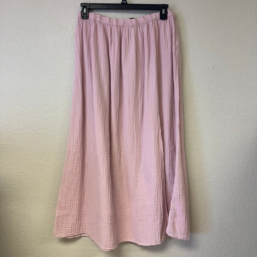 J. Crew Side Slit Soft Gauze Maxi Skirt Light Pink Size XL - Picture 3 of 5